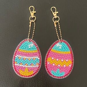 Handmade Easter Egg Bag Charm Keychain Set
